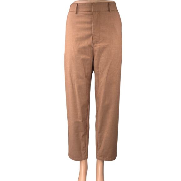 Commense Women's Brown High Waist Straight Wide Leg Trousers Dress Pants Size M - Picture 1 of 5